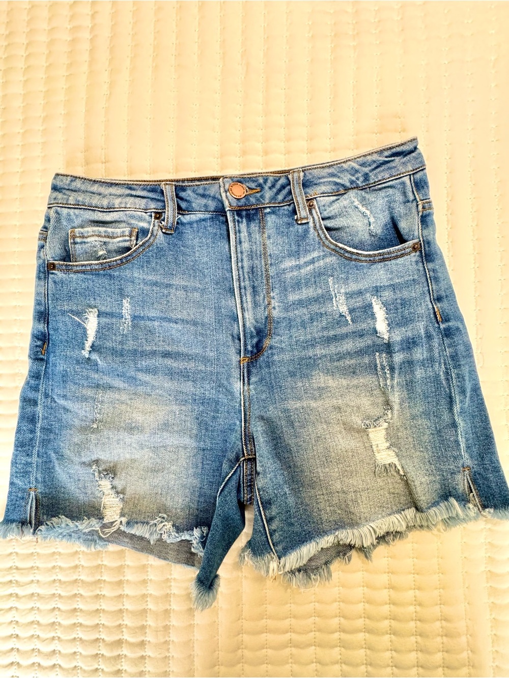 Risen Jean Shorts  Distressed High Rise L